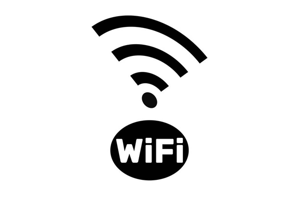 Kablosuz Wifi logosu beyaza izole edildi - Fotoğraf, Görsel