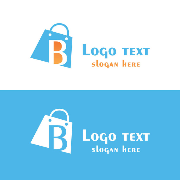 Lettera B astratta con bolle sulla borsa della spesa. Logo astratto dello shopping. Logo negozio online
. - Vettoriali, immagini