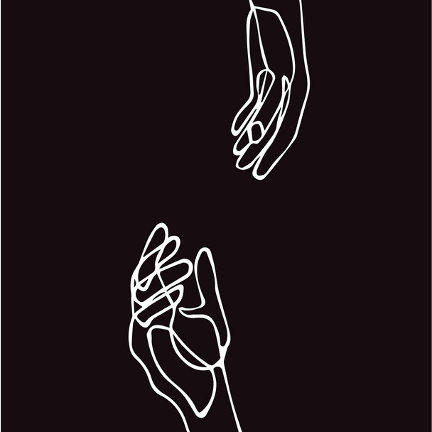 Рука лінії мистецтва з серцем Векторні ілюстрації
 - Вектор, зображення