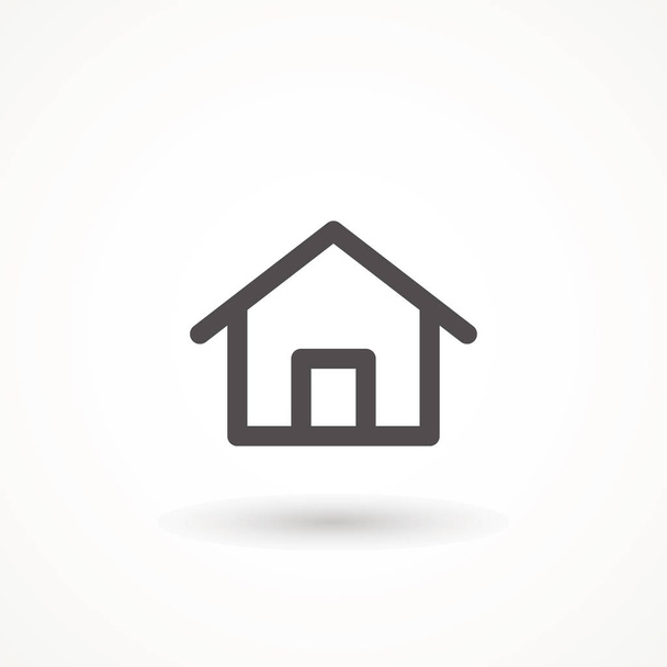 House icon with door, outline design vector Home icon Editable strok. - Vettoriali, immagini