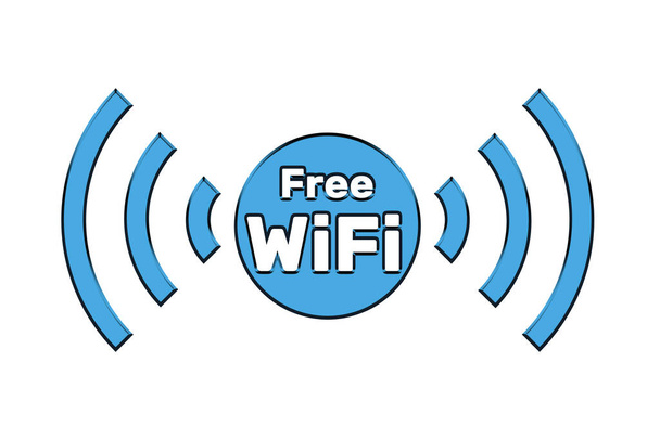 zdarma bezdrátové Wifi logo izolované na bílém - Fotografie, Obrázek