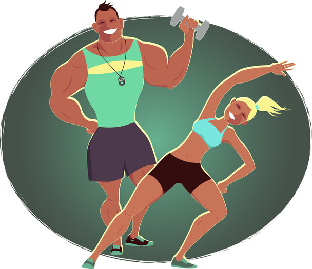 Fitness instructor and personal trainer - Vector, Image