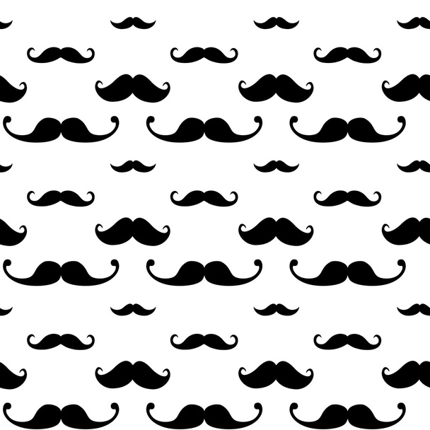 Hipster Mustache Seamless Pattern - Vector, Image