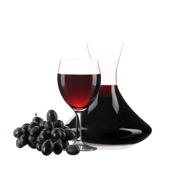 Decanter and glass with red wine - Photo, Image