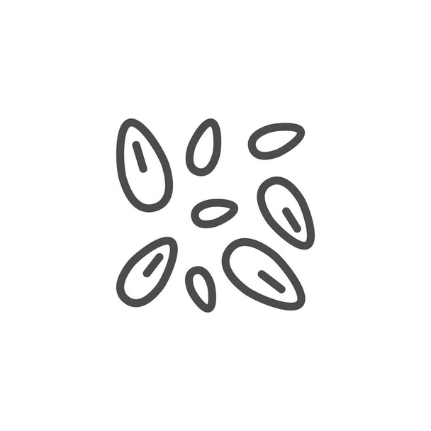 Значок контура линии семян ячменя
 - Вектор,изображение