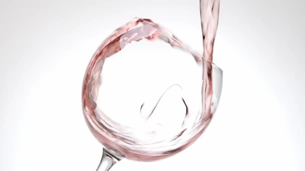 closeup of glass of red wine on white background - Footage, Video