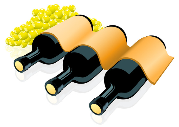 Three wine bottles - Вектор,изображение