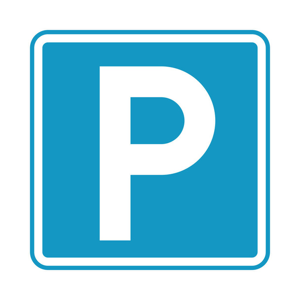 icono de estacionamiento, señal de tráfico de estacionamiento, atención en la carretera, estacionamiento para el transporte público
 - Vector, Imagen