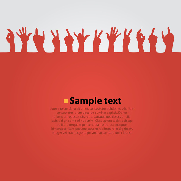 Vector background with silhouettes of hands - Vetor, Imagem