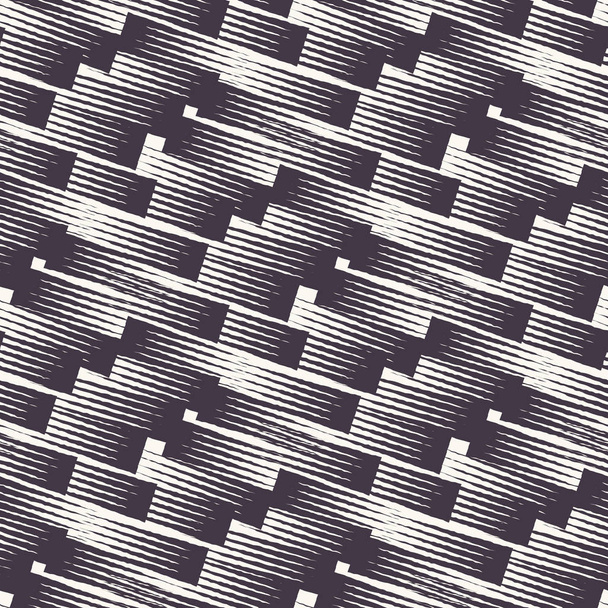 Монохромные полосатые брызги текстурированный проблемный фон. Lino Cut Style Brush Stroke Stroke Seamless Pattern. Современная мужская печать. Повтор векторной плитки Eps 10
  - Вектор,изображение