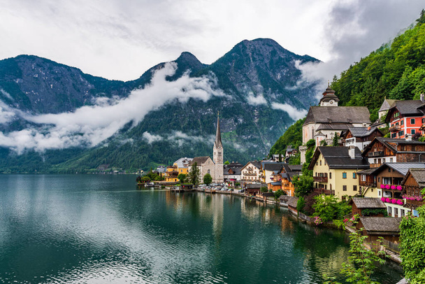 Viewpoint over the ancient village of Hallstatt, one the heritage sites of Unesco in Austria - Photo, Image