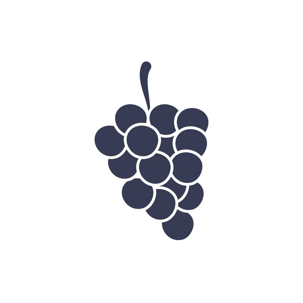 単離されたブドウの果実のシルエットスタイルのアイコンベクトルデザイン - ベクター画像