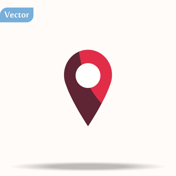 Pin icoon vector. Locatiebord in platte stijl geïsoleerd op witte achtergrond. Navigatiekaart, GPS-concept. 10 - Vector, afbeelding