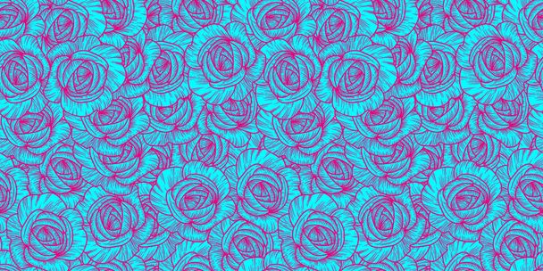 Seamless pattern with roses. Romantic background. Texture for the fabric - Vector, Image