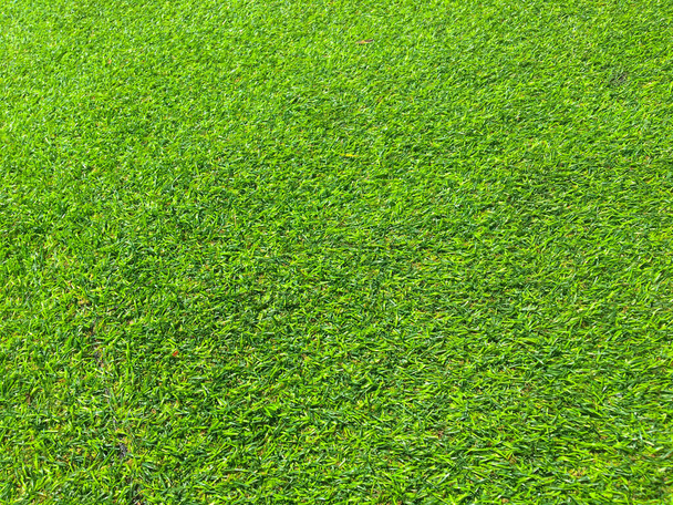 Closeup άποψη του πράσινου γηπέδου ποδοσφαίρου γρασίδι φόντο. Ταπετσαρία για εργασία και σχεδιασμό. - Φωτογραφία, εικόνα