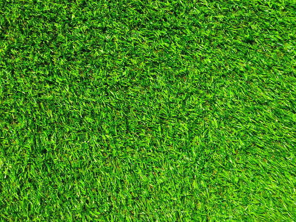 Artificial green grass texture background with copy space for work and design, Top view - Photo, Image