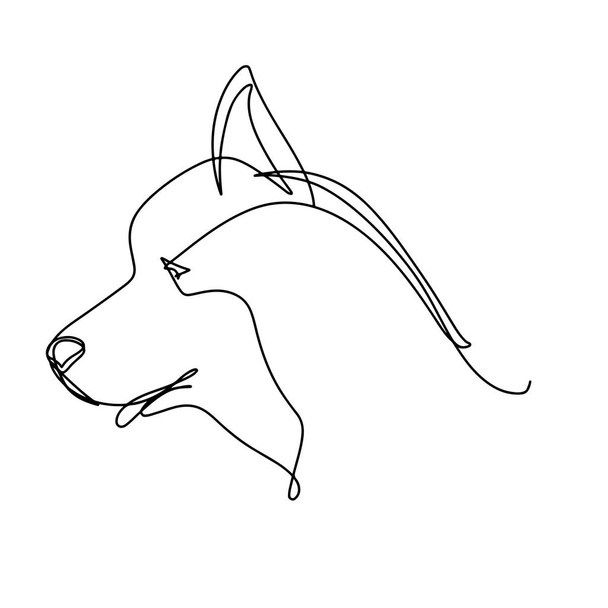 Continuous line art, hand drawn cat heads. Kitten portraits, hand drawn feline symbol. Vector illustration for design slogan, t-shirts. - Vector, Imagen