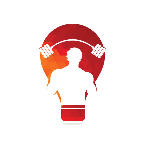 Ginásio clube Bulbo forma logotipo ou rótulo. Ilustração do vector desportivo
 - Vetor, Imagem