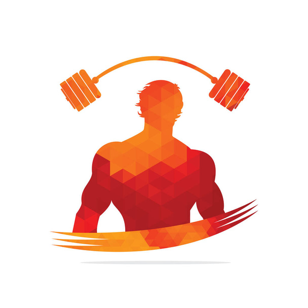 Bodybuilder Logo Template. Objeto do vetor e ícones para etiqueta do esporte, emblema do ginásio, projeto do logotipo da aptidão, Emblema Graphics.Sport Símbolo, logotipo do exercício
. - Vetor, Imagem