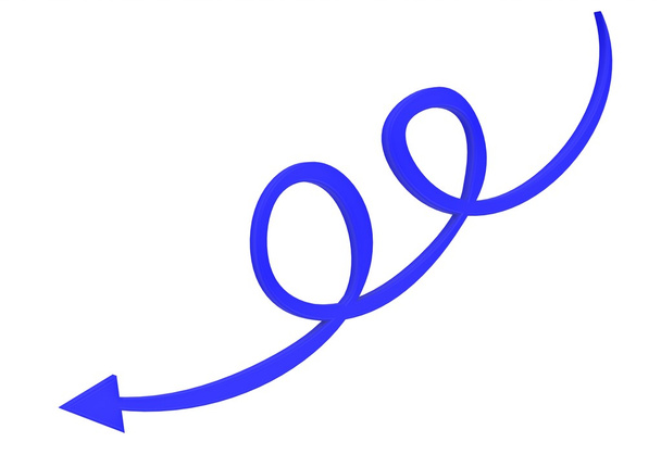 Blue double loop arrow - Фото, изображение