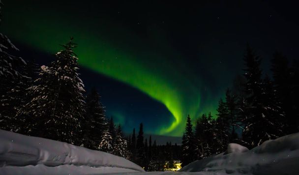 Βόρεια φώτα Φινλανδία Paljakka Puolanka - Φωτογραφία, εικόνα