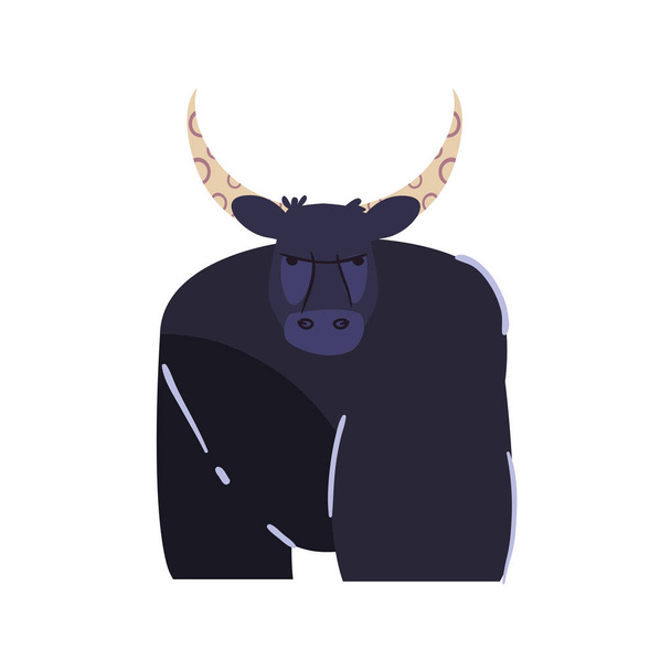 Taurus horoscope line and fill style icon vector design - Vector, afbeelding