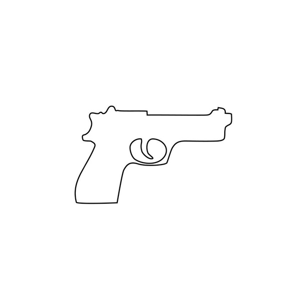 Icono de línea de pistola. Vector de armas. Logotipo de ilustración de equipo militar
 - Vector, imagen