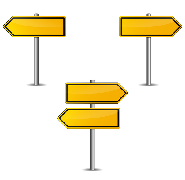 Yellow arrows sign - Vector, Image