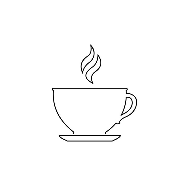 Kuppi kahvia. Kahvikupin ikoni. Kahvi kuvake eristetty valkoinen
 - Vektori, kuva