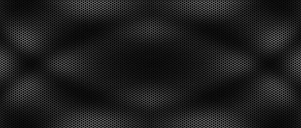 weiße und schwarze Mesh-Metallhintergrund und Textur. 3d Illustration Banner für Website-Vorlage. - Foto, Bild