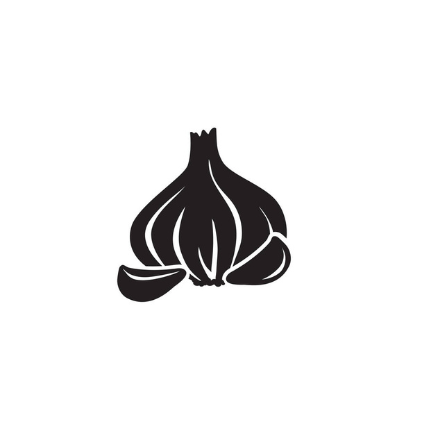 Icona grafica della silhouette dell'aglio. Vettore in piano
 - Vettoriali, immagini