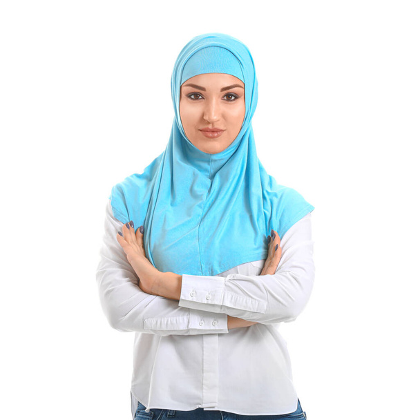 Beautiful Arab woman on white background - Foto, Bild