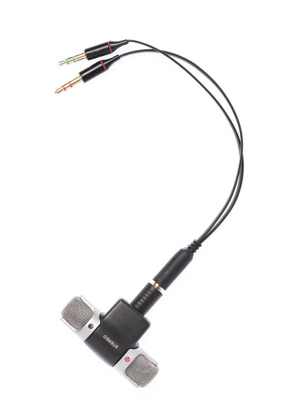 Mini micrófono estéreo 3.5mm Mini PC portátil, portátil, Jack aislado sobre fondo blanco
 - Foto, Imagen