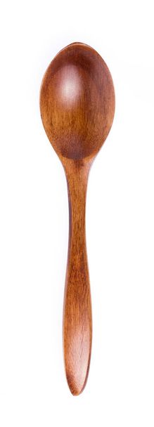 Wood spoon elszigetelt fehér background. - Fotó, kép