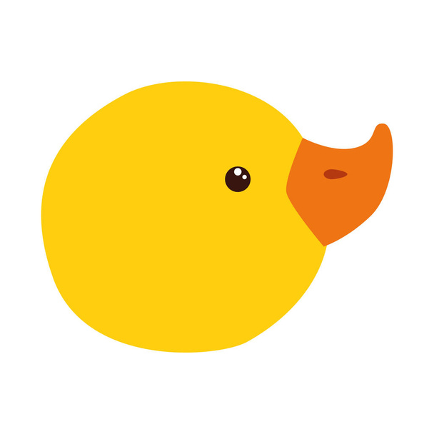face of cute duck rubber toy isolated icon - Wektor, obraz