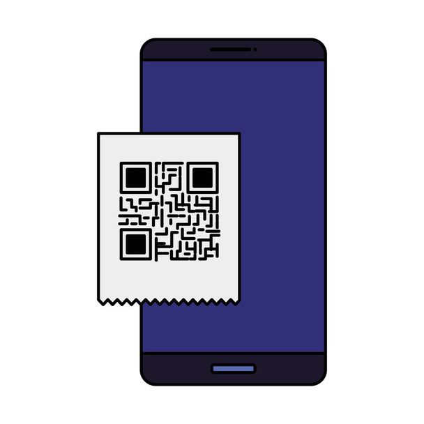смартфон с кодом сканирования qr
 - Вектор,изображение