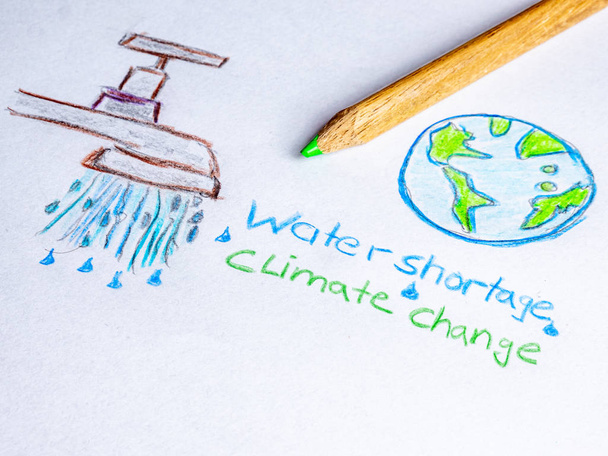 Нехватка воды Изменение климата на бумаге
 - Фото, изображение