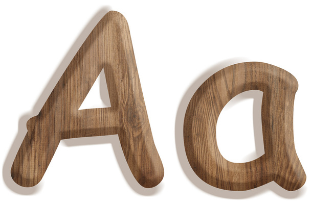 Alphabet made from wood - Foto, Imagem