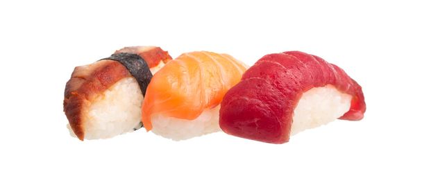 frisches Sushi isoliert auf weißem Hintergrund - Foto, Bild