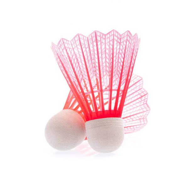 badminton colorido plástico shuttlecocks isolado no fundo branco
 - Foto, Imagem
