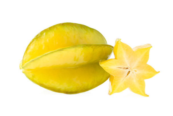 fetta di starfruit o carambola isolata su fondo bianco
 - Foto, immagini
