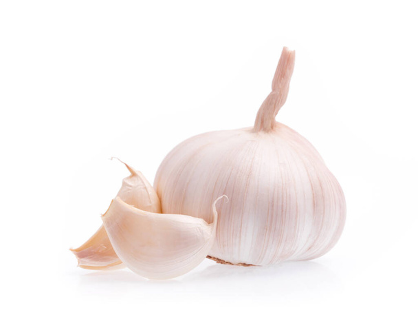 Garlic isolated on white background - Фото, изображение