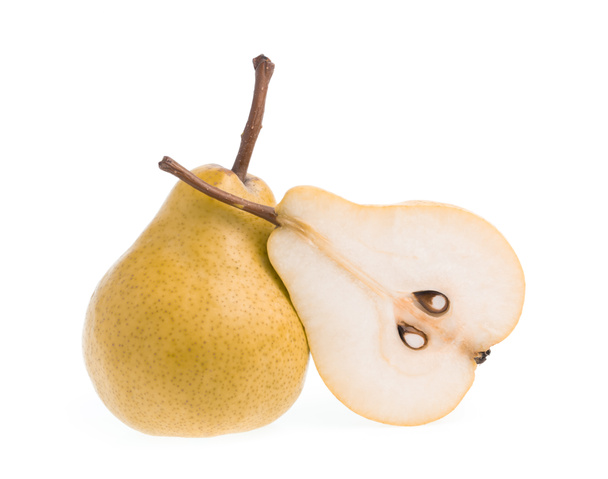 slice yellow pears isolated on white background - Photo, Image