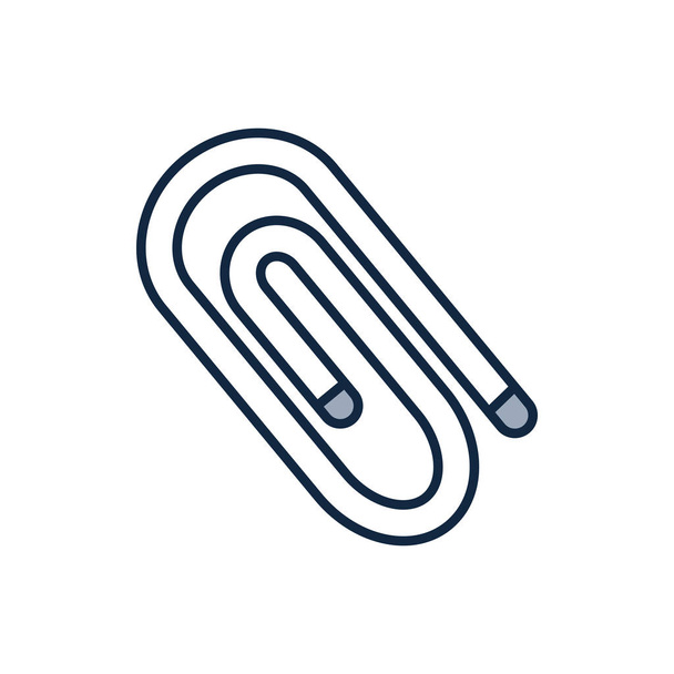 Isolated paper clip half line half color style icon vector design - Διάνυσμα, εικόνα