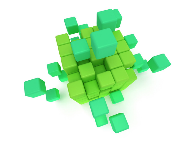 Cubes block. Assembling concept. On white. - Fotoğraf, Görsel