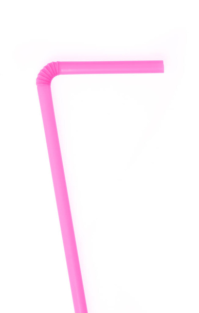 pink drinking straw isolated on white background. - Photo, Image