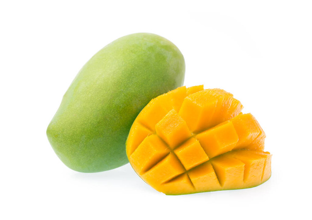 slice mango isolated on white background - 写真・画像