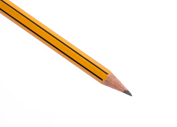 Κίτρινο μολύβι απομονωμένο σε λευκό φόντο - Φωτογραφία, εικόνα