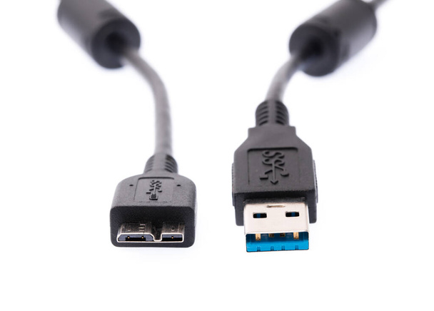 Connecteur USB et USB3.0 isolé sur fond blanc
 - Photo, image