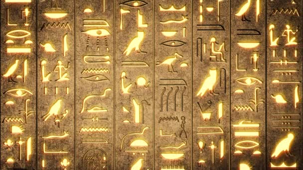 Hieroglyphen auf altägyptischen Steinmetzhintergründen Ägypten, Hieroglyphen, Naher Osten, Archäologie, Alte Ruine, Alte Zivilisation, - Filmmaterial, Video